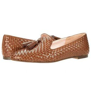 J. Crew Brown Basketweave Woven Tassel Loafer Slip On Flats sz 6.5